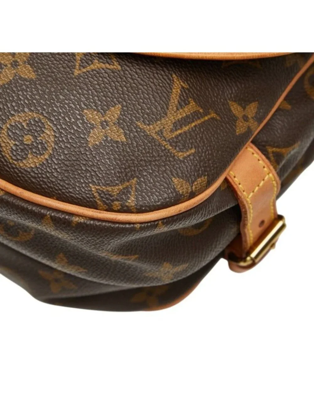 Louis Vuitton Monogram Saumur 30 Crossbody Shoulder Bag Brown Leather